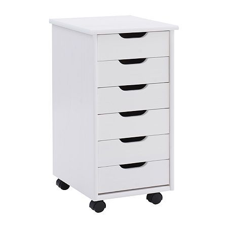 Number of Drawers: 6Features: Wheeled, Compact Design, Quick ShipJoinery: Butt JointManufacturer Warranty: 1 YearShape: RectangleTools Required: Screws (included), Phillips (not Included), Allen Wrench (included)Measurements: 15.35 Depth/Inches, 13.39 Width/Inches, 25.75 Height/InchesMaximum Weight Limit: 100 LbsWeight (lb.): 26 LbAssembly: Assembly RequiredFinish: BlackFrame Content: 100% WoodTop Material: WoodCare: Wipe CleanDecor Styles: Coastal, FarmhouseCountry of Origin: Imported Drawer Cart, 1st House, Rolling Storage Cart, White Wash Finish, Rolling Storage, Scrapbook Room, Organizing Time, Rolling Cart, Storage Cart