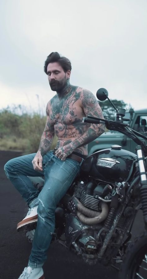 Jimmy Q, John Millington, Ricki Hall, Chris John, Man Photography, Bad Boy, Beards, Tattoos For Guys, Bike