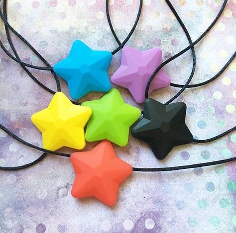 Chew Stim Toys, Stim Toys Aesthetic, Stim Necklace, Chewelry Necklaces, Chew Jewelry, Star Objects, Chewy Necklace, Delicate Wedding Necklace, Necklaces Etsy