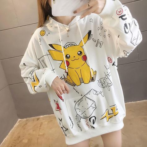 Vendor: spreepicky Type: Hoodie Price: 42.99 - 43.99 (12 variants) SPECIFICATIONS Material: COTTON Material: Polyester Sleeve Style: Regular Hooded: Yes Origin: CN(Origin) Season: Spring/Autumn Style: Casual Item Type: Hoodies Sleeve Length(cm): Full Thickness: Thick （Winter) Type: Pullovers Gender: WOMEN Pattern Type: Cartoon Clothing Length: Regular Age: Ages 18-35 Years Old Collar: Hooded Pikachu Clothes, Pikachu Hoodie, Kawaii Sweater, Estilo Harajuku, Harajuku Hoodie, Dark Academia Clothing, Y2k Aesthetic Fashion, Cartoon Clothing, Harajuku Outfits