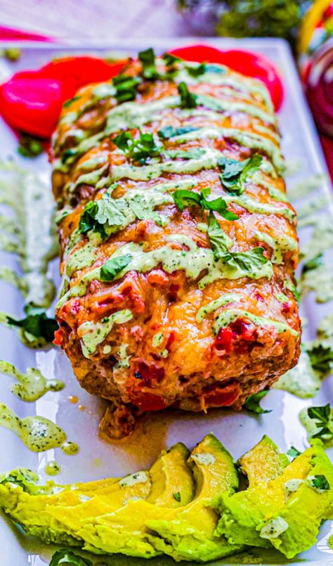 Meat And Greens Recipes, Ground Beef Recipes Meatloaf, Mexican Meatloaf Recipes, Enchilada Meatloaf, Southwest Meatloaf, Ground Beef And Salsa Recipes, Ground Beef And Green Chili Recipes, Green Chili Ground Beef Recipes, International Ground Beef Recipes