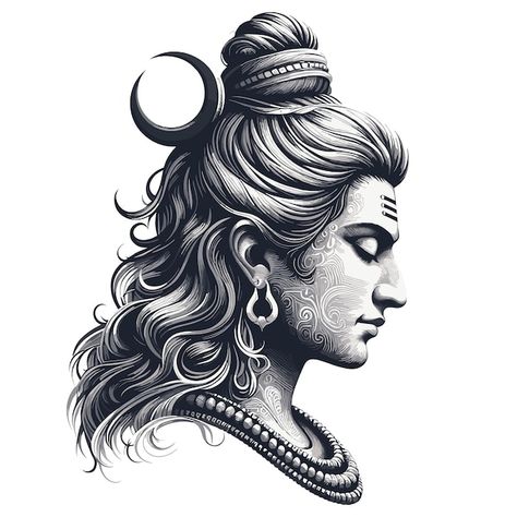 Shree Krishna Tattoo Design, Hindu Tattoos, Hanuman Tattoo, Trishul Tattoo Designs, Krishna Tattoo, Om Tattoo Design, Shiva Sketch, Close Eyes, Lion Head Tattoos