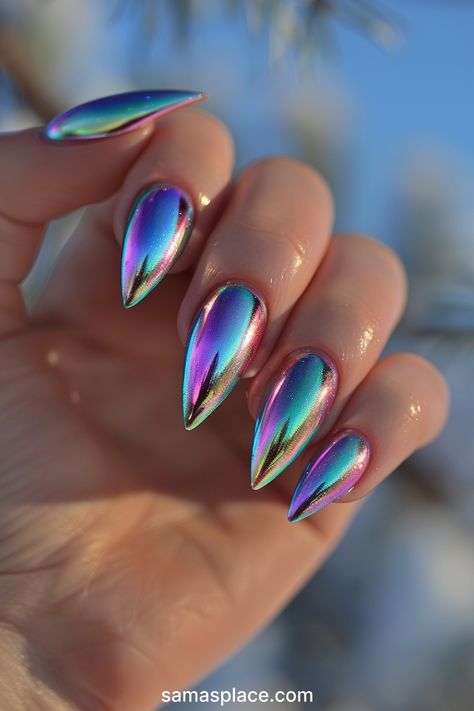 30+ Paznokcie Stiletto Nails Ideas and designs 2024 Hollagram Nails, Winter Pointy Nails, Mini Stiletto Nails, Pointed Nails Design, Almond Stiletto Nails Design, Blue Stiletto Nails Design, Nail Inspo Stiletto, Baddie Stiletto Nails, Short Stiletto Nails Designs