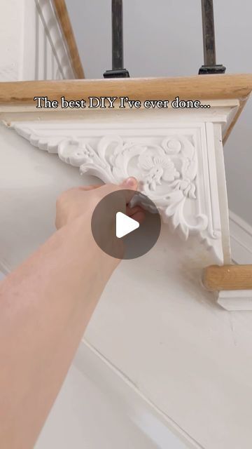 Megan Willett-Wei on Instagram: "I found these $13 stair brackets on Amazon and it’s the best money I’ve spent on our home — from builder-grade to “Pride and Prejudice.”  #easydiy #stairdesign #diyprojects #amazonfinds" Portugal House, Stair Brackets, Builder Grade, Decorative Ideas, Staircases, Stairs Design, Home Reno, Pride And Prejudice, Diy Videos