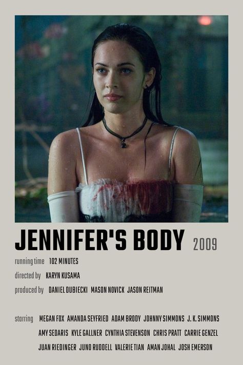 Jennifer's Body Movie Poster Aesthetic Vintage Posters, Jennifers Body Movie, Jennifer’s Body, Living Room Decor Aesthetic, Foto Muro Collage, Adam Brody, Iconic Movie Posters, Girly Movies, Film Posters Minimalist