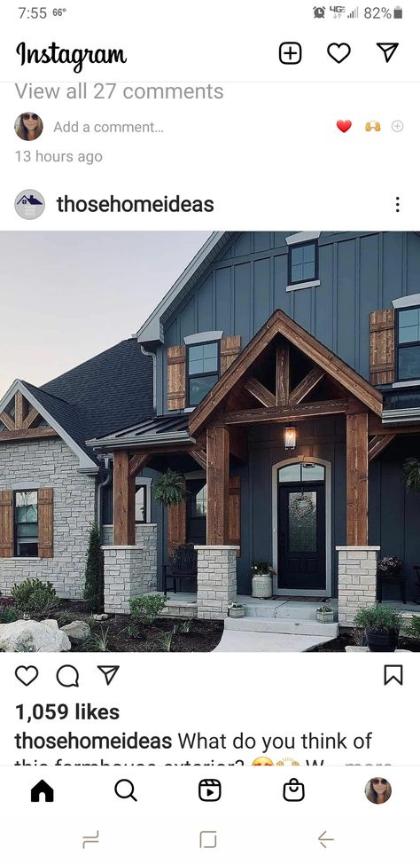 Dream House Exterior Farmhouse, House Exterior Farmhouse, Exterior Farmhouse, Lake Houses Exterior, Farmhouse Ideas, House Siding, Outdoor Paint, House Plans Farmhouse, Farmhouse Exterior