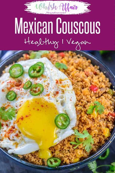 Mexican Couscous, Healthy Recipes For One, Couscous Healthy, Couscous Recipe, Dinner Vegan, Healthy Meals For One, Couscous Recipes, Rice Beans, Recipe Dinner