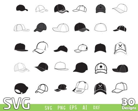 Cap Tattoo Hat, Baseball Cap Tattoo, Baseball Hat Svg, Favor Box Template, Brother Sister Tattoo, Girl Baseball Cap, Box Hat, Fathers Day Svg, Raster Image