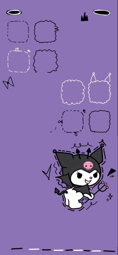 Kuromi Phone Wallpaper Purple, Sanrio Wallpaper Aesthetic Kuromi, Kuromi Aesthetic Pfp Purple, Kurmoni Wallpapers, Kumori Wallpaper Aesthetic, Kuromi Chromebook Wallpaper, Kuromicore Wallpaper, Kuromi Ios Wallpaper, Kuromi Collage Wallpaper