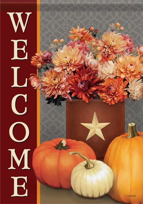 Fall Mums 28"x40" House Flag Fall American Flag, Fall Flags Outdoor, Sports Flags, Summer Garden Flags, City Flags, Fall Mums, International Flags, Valentine Baskets, Fall Garden Flag