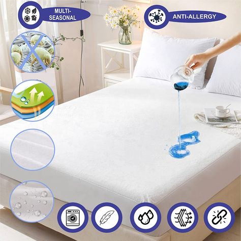 Charm’s Trend Waterproof Mattress Protectors Double 100% Cotton Terry Top -fitted Mattress Covers-ultra Soft, Anti Allergy & Breathable Bed Covers-washable Double Mattress Protectors(138x190+30)cm : Amazon.co.uk: Home & Kitchen Luxury King Bed, Bed Protector, Double Bed Mattress, Cotton Mattress, Soft Bed, Single Mattress, Mattress Pads, Terry Towel, Dust Mites