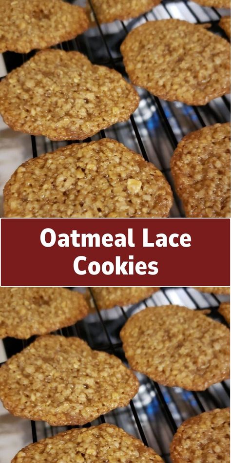 Oatmeal Lace Cookies Oatmeal Lace Cookies Recipe, Creamsicle Fudge Recipe, Lace Cookies Recipe, Oatmeal Lace Cookies, Peach Dumplings, Condensed Milk Cake, Cheesecake Trifle, Skillet Cake, Lace Cookies