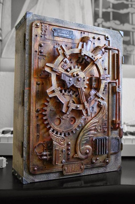 This fascinating subculture was visited only once by Vermont DeadLine in my previous post entitled "And Now For Steampunk Completely Differ... Décor Steampunk, Steampunk Gadgets, Steampunk Items, Art Steampunk, Cardboard Painting, Diesel Punk, Steampunk Decor, Style Steampunk, Punk Art