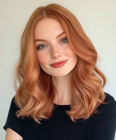 Pink Copper Hair, Copper Rose Gold Hair, Redhead Makeup, Strawberry Blonde Hair Color, Ginger Hair Color, Copper Hair Color, Strawberry Blonde Hair, Hairstyle Women, Copper Hair