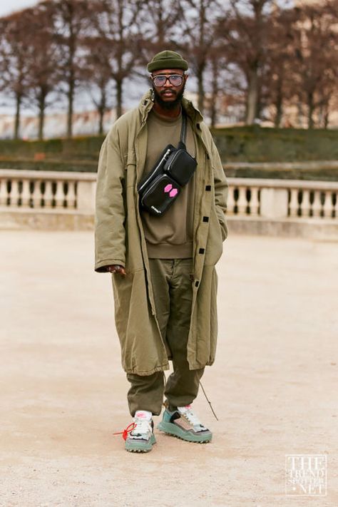 Oversized Outfit Men, Oversized Street Style, Outfits Men Streetwear, Paris Mens Fashion, Men Street Fashion, Trench Coat Men, Winter Mode, Mens Fashion Week, Winter Outfits Men