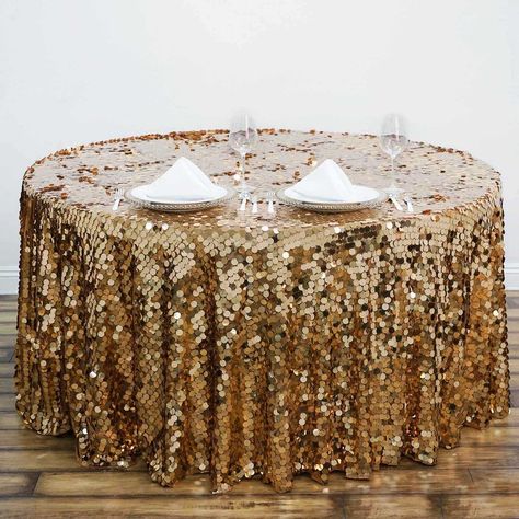 Champagne Sequin Tablecloth, Sequin Tablecloth Wedding, 120 Round Tablecloth, Party Champagne, Sequin Tablecloth, Great Gatsby Party, Champagne Party, Bridal Table, Tablecloth Sizes