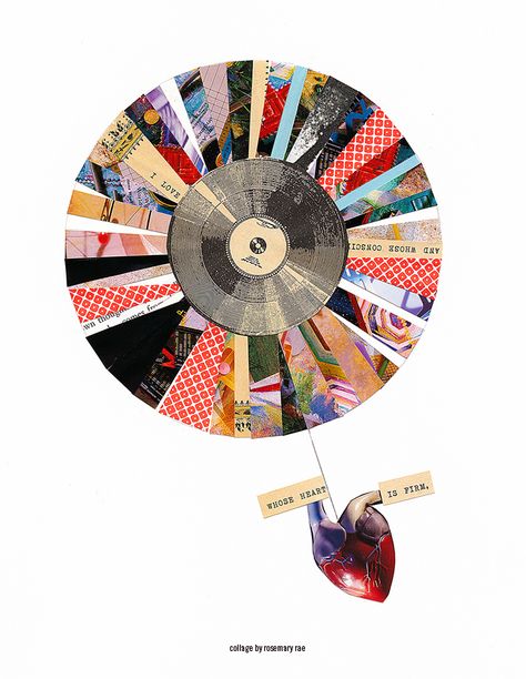 my day 239 collage {heart} :: color wheel filled with scrap papers, illo, pencil; glued. Color Wheel Collage, Podcast Table, Pinterest Posters, Collage Heart, Color Wheel Projects, Circle Collage, Collage Material, Colour Wheel, Collage Book