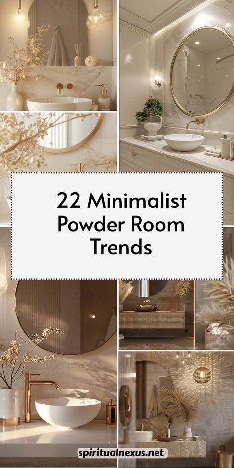 Love simplicity? Explore these 22 minimalist powder room ideas that balance luxury with clean lines and neutral colors. A perfect mix of form and function! #MinimalistHome #ModernDesign #BathroomTrends Modern Neutral Bathroom Design, Minimalist Powder Room Ideas, Neutral Powder Room Ideas, Neutral Powder Room, Powder Rooms Ideas, Black Modern Bedroom, Neutral Bathrooms Designs, Minimalist Powder Room, Modern Luxury Kitchen Design