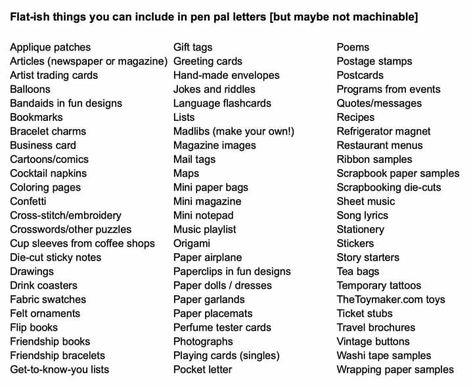 Things To Include In A Love Letter, Things To Send In A Letter, Things To Write In Letters, What To Put In Letters, Things To Add To A Letter, Things To Add To Letters, Penpal Gift Ideas, Personal Letter To Best Friend, What To Write In A Letter