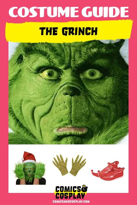 Grinch Costumes Diy, Grinch Costume Ideas For Women, Diy Grinch Outfit, Diy Grinch Mask, Grinch Costume Ideas, Grinch Costume For Kids Diy, Grinch Costume Diy, Diy Grinch Costume, Grinch Costume