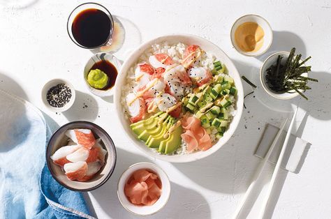 California Roll Bowl California Roll Bowl, California Roll Sushi, Grilled Cabbage, Veggie Sushi, Poke Bowl Recipe, Sushi Bowl, California Roll, Seafood Salad, Sushi Recipes