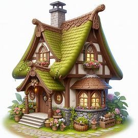 realistic cottage small house cute fairy tale magi - Image Creator from Microsoft Designer Cottage Small House, House Cute, Rabbit House, Cute Fairy, Fantasy House, Minecraft Ideas, Gingerbread Houses, Miniature House, Fairy House