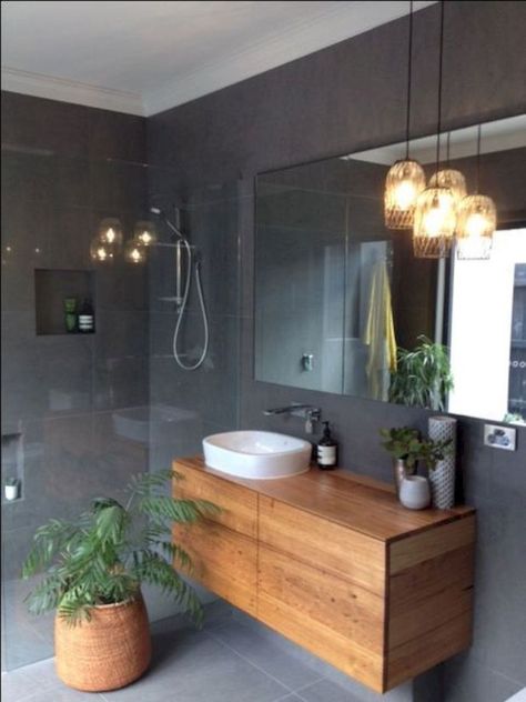 Drømme Bad, Design Interior Baie, Makeover Kamar Mandi, Wooden Bathroom Vanity, Small Bathroom Remodel Designs, Bilik Air, Small Remodel, Wooden Bathroom, Bathroom Remodel Designs