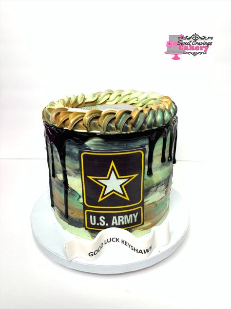 Army Birthday Cakes, Army Cake, Military Cake, Army's Birthday, Army Party, Patriotic Food, Army Camouflage, Cake Logo