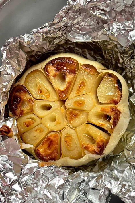 Roast Garlic Bulb, Air Fryer Roasted Garlic, Roast Whole Garlic, Cloves Recipes, Roasted Garlic Recipe, Roast Garlic, Small Air Fryer, Garlic Bulbs, Roasted Garlic Cloves