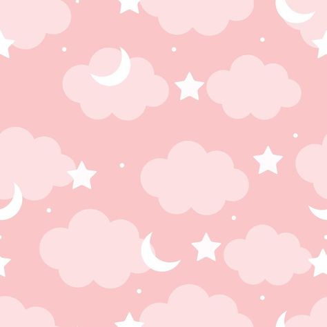 Seamless pattern Cloud and star on the pink background Cute cartoon style design Use for fabric, textile, publication Vector illustration Baby Girl Background, Wallpaper Texture Seamless, Star Texture, Dream Playroom, Pregnancy Scrapbook, Pink Clouds Wallpaper, Girls Room Wallpaper, Wallpaper Seamless, Baby Present