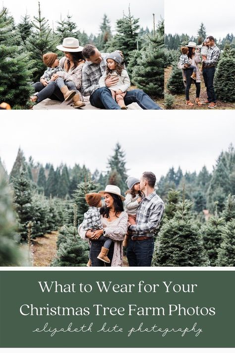 What to Wear for Your Christmas Tree Farm Photos - - Christmas Photoshoot Outfit Ideas - Portland Oregon Christmas Tree Photos - Elizabeth Hite Photography Christmas Tree Farm Pictures, Tree Farm Pictures, Christmas Tree Farm Mini Session, Tree Farm Photo Shoot, Christmas Tree Farm Photo Shoot, Tree Farm Mini Session, Family Christmas Pictures Outfits, Christmas Photos Outfits, Christmas Tree Farm Photos