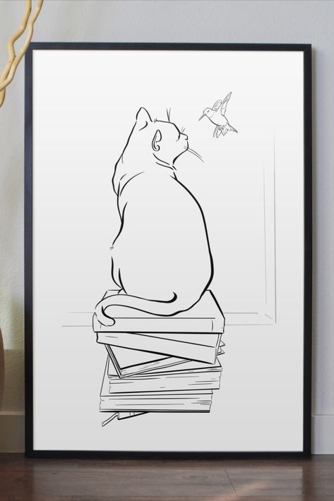 Cat And Books Drawing, Cat Reading Drawing, Cat Reading Book Drawing, Book Reading Drawing, Book And Cat Tattoo, Cat Book Tattoo, Club Mate, Open Book Drawing, Drawing Library