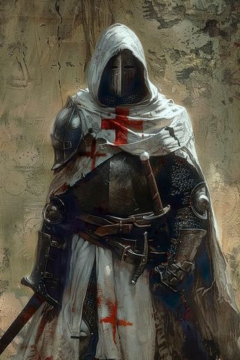 Guardian of the Grail, The Knight of the British Isles, Printable, Downloadable, Wall art, Poster, Large size,  Knights, Templar, Medieval  4000 x 6000 Pixels Step into an era of valour with "Guardian of the Grail," a digital artwork that captures the noble essence of a Templar Knight. Clad in armour rich with historical detail, this solitary figure stands as a symbol of bravery and chivalry. The iconic red cross on the weathered cloak and the obscured visage beneath the helmet evoke a sense of Crusader Knight, The Knight, Knight Art, Knight Armor, Fantasy Armor, British Isles, Animal Coloring Pages, Wall Art Poster, Knights