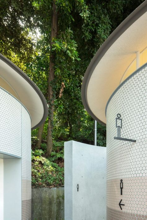 Outdoor Restrooms, Outdoor Restroom, Public Restroom Design, Restroom Architecture, Wc Design, Public Toilet, Outdoor Toilet, Restroom Design, Toyo Ito