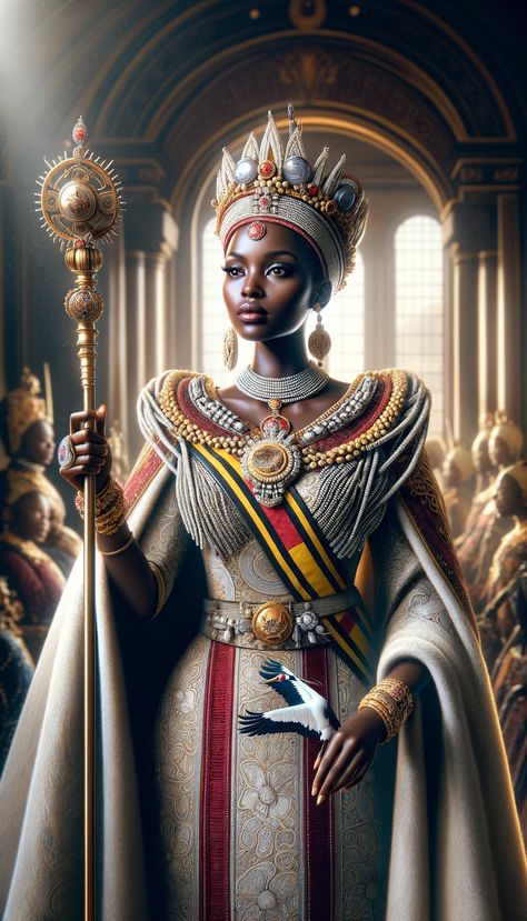 African Queens History, Queen Nubia Cosplay, Black Warrior Princess, Ancient Egypt Fashion Queens, African Gods And Goddesses, Futuristic Royalty, Queen Ifrica, African Deities, Black Empress