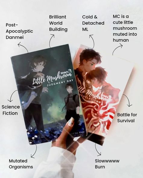 🌟Favorite Book Alert 🌟 Hellloo, fellow readers ☺️ I m so excited to share about one of my favorite danmei books I read. "Little Mushroom" by Shishi is my new obsession 🌟 This is actually a slow burn and a bit sciency, but you will love it if you like the tropes I mentioned (2nd slide) and don't forget to check out my review (3rd slide) 🌟 This book is a Silver Award Winner of 2021’s Xingyun Awards for Global Chinese Science Fiction for Best Original Novel.✨️ There is also a Manhua adaptation ... Fiction Books Worth Reading, Books I Read, Little Mushroom, New Obsession, Slow Burn, Award Winner, Adaptation, Fiction Books, So Excited