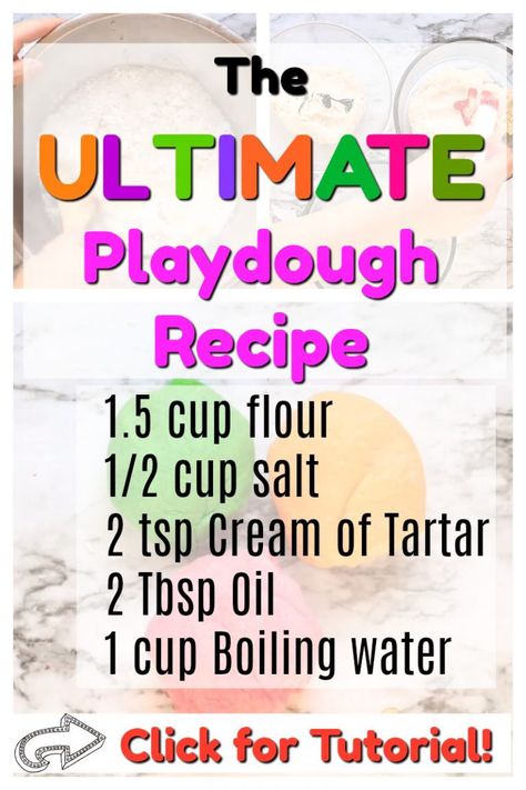 The Ultimate Playdough Recipe - How Wee Learn Diy Play Doh, Best Playdough Recipe, Cooked Playdough, Homemade Playdough Recipe, Playdough Recipe, Homemade Playdough, Quick Crafts, Fun For Kids, Kids Learning Activities