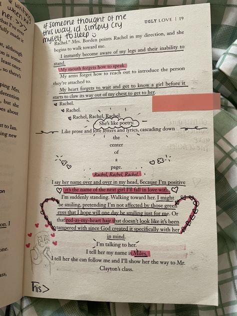 Spicy Book Annotations, Ugly Love Spicy Pages, Ugly Love Annotations, Annotations In Books, 13 Reason Why Book, Lowkey Quotes, Miles Archer, Annotation Tips, Book Annotation Tips