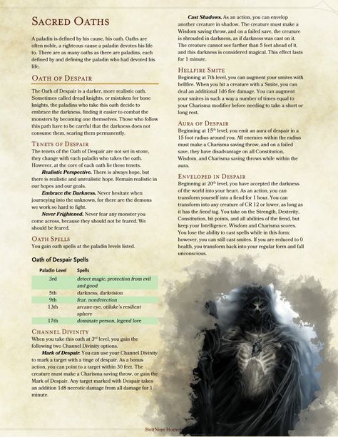 Paladin Archetype 5e, Paladin Oaths Homebrew, Palidans Dnd, Paladin Homebrew 5e, Paladin Oaths 5e, 5e Paladin, Paladin Oath, Homebrew 5e, Warlock Patron