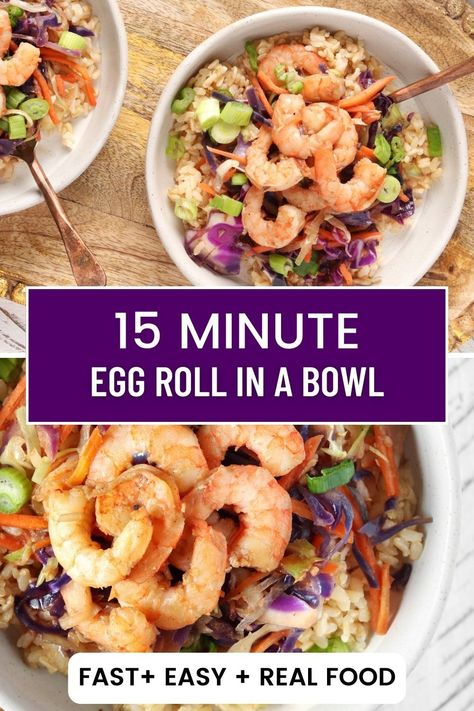 A quick and easy dinner idea. 1 skillet, 15 minutes and dinner is ready. Shrimp Egg Roll In A Bowl is delicious, Paleo and Whole30 compliant. Egg Roll In A Bowl With Shrimp, Shrimp Egg Roll In A Bowl, Shrimp Egg Roll In A Bowl With Ramen, Egg Roll In A Bowl 12 Tomatoes, Egg Roll Ramen Skillet 12 Tomatoes, Low Sodium Egg Roll In A Bowl, Shrimp Egg Rolls, Shrimp And Eggs, Eggroll In A Bowl