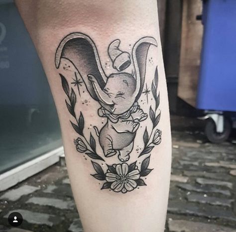 Small Dumbo Tattoo, Cute Dumbo Tattoo, Dumbo And Mom Tattoo, Heather Tattoos, Disney Dumbo Tattoo, Dumbo Tattoo, Piston Tattoo, Citation Silence, Grandma Tattoo