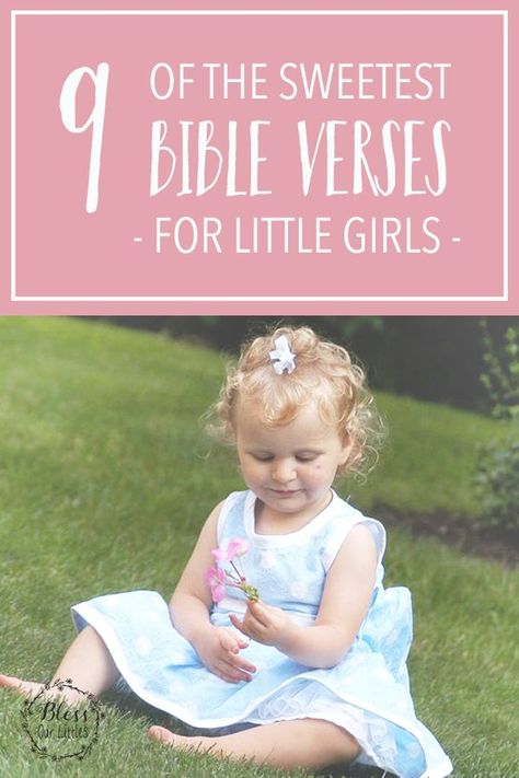 Here are 9 of the most meaningful Bible Verses for Little Girls #BibleVersesForLittleGirls #ScriptureForGirls #PrayerForGirls Bible For Daughter, My Little Baby Girl Quotes, Bible Verse For Girls Inspirational, Baptism Verses Scriptures, God Daughter Quotes, Baby Dedication Verses, Baby Bible Quotes, Bible Verse For Daughter, Baptism Verses