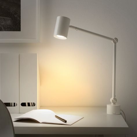 NYMÅNE Work/wall lamp, white - IKEA Affordable Lighting, Clamp Lamp, Wall Spotlights, Work Lamp, Ikea Home, Ikea Family, Paint Shades, Smart Lighting, Desk Lamps