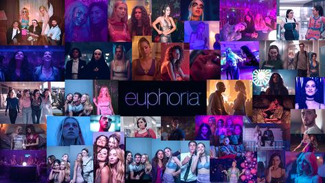 Euphoria Collage Wallpaper, Euphoria Pc Wallpaper, Euphoria Aesthetic Wallpaper Laptop, Euphoria Wallpaper Laptop, Euphoria Desktop Wallpaper, Whoopty Cj, Aesthetic Laptop Background, In Ha Mood, Themed Collage