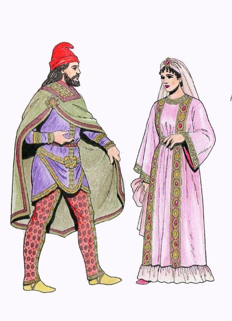 Byzantine Clothing, Byzantine Fashion, Biblical Costumes, Egyptian Drawings, Empire Outfit, Tom Tierney, Costumes Around The World, History Facts Interesting, Byzantine Empire