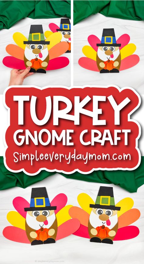 November Crafts For Kids, Thanksgiving Activity For Kids, Turkey Gnome, Gnome Craft, Kindergarten Craft Activities, Thanksgiving Gnome, Fun Thanksgiving Crafts, Thanksgiving Activity, November Crafts