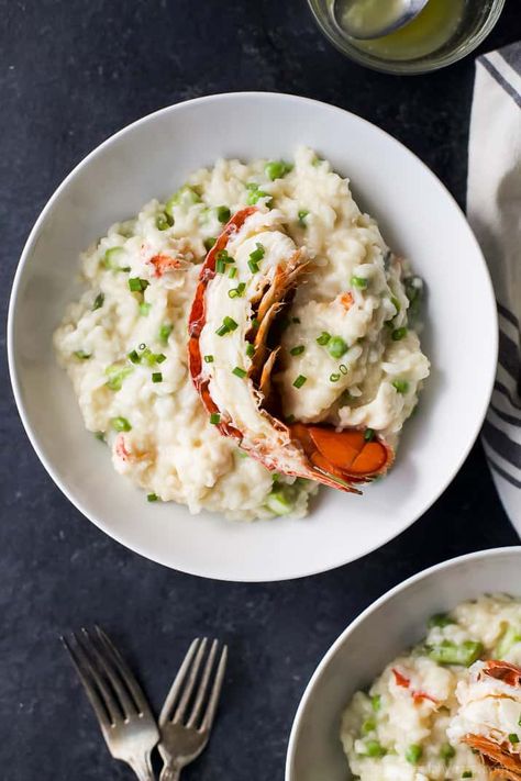 Lobster Risotto Recipe, Dinner Date Recipes, Lobster Risotto, How To Make Risotto, Seafood Risotto, Night Dinner Recipes, Fancy Dinners, Seafood Feast, Date Night Dinners