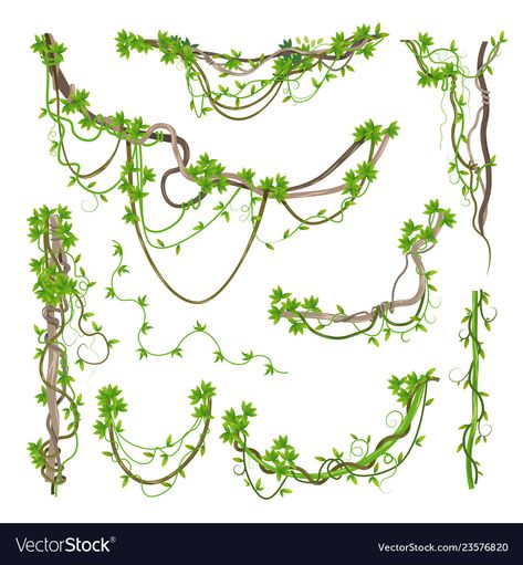 Vine Template, Draw Vines, Waist Gym Workout, Vines Art, Template Drawing, Vine Drawing, Branch Vector, Jungle Art, Leaf Drawing