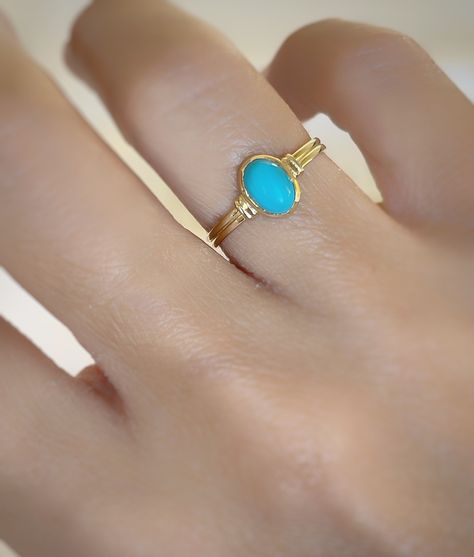 Stone Gold Ring, Turquoise Gold Ring, Ring Marquise, Solid Gold Band, Stone Gold, Jewelry Gold, Gold Band, Gold Yellow, Turquoise Stone