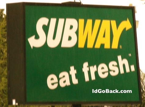 Subway Sandwiches - eat fresh! Subway Eat Fresh, Subway Sandwiches, Sandwich Sign, Food Logos, Fast Food Logos, Subway Sandwich, Baby Movie, Eat Fresh, Disneyland Food